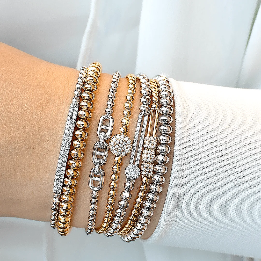 0.41ctw, 18K White Gold Tresore Stretch Bracelet