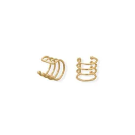 14 Karat Gold Plated Sterling Silver Four Row Ear Cuff