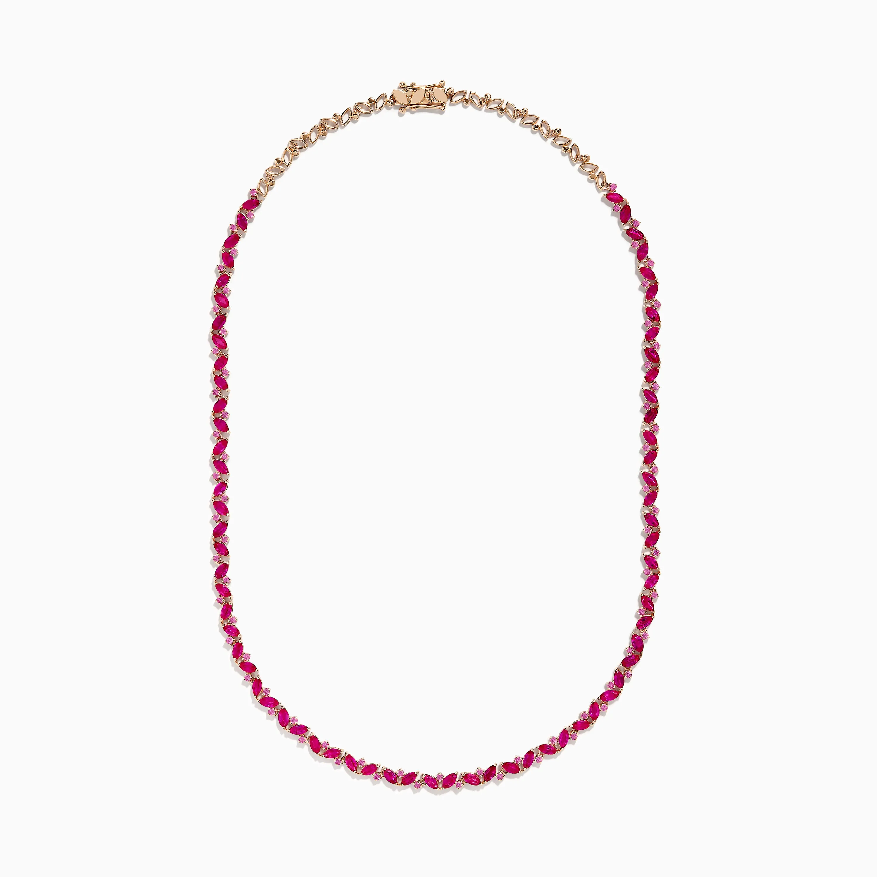 14k Rose Gold Pink Sapphire Necklace