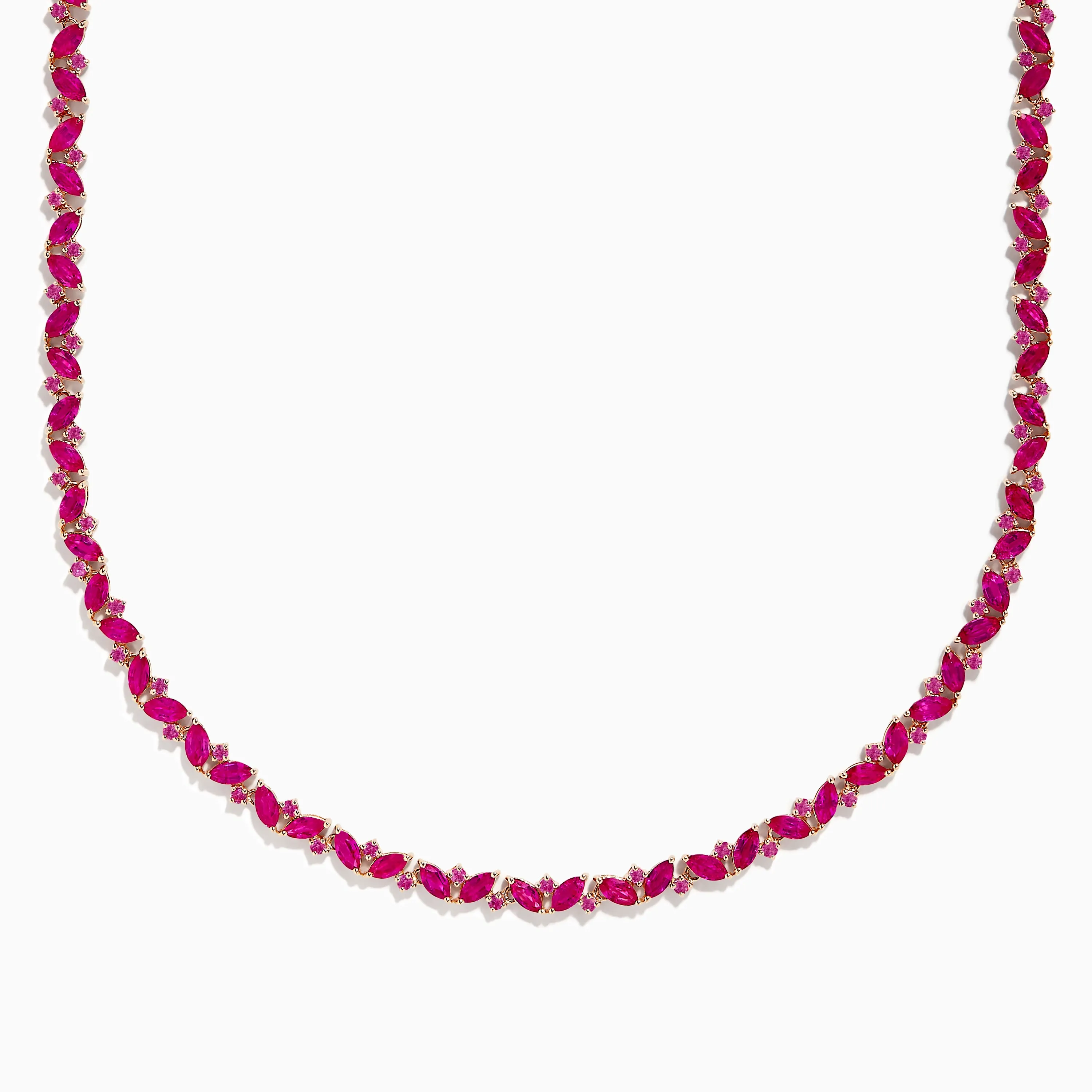 14k Rose Gold Pink Sapphire Necklace