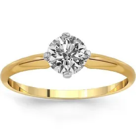 14K Solid Yellow Gold Diamond Solitaire Engagement Ring 1.42 Ctw