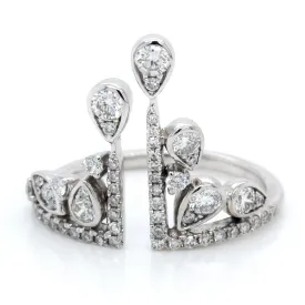 14K White Gold Diamond Crown Ring