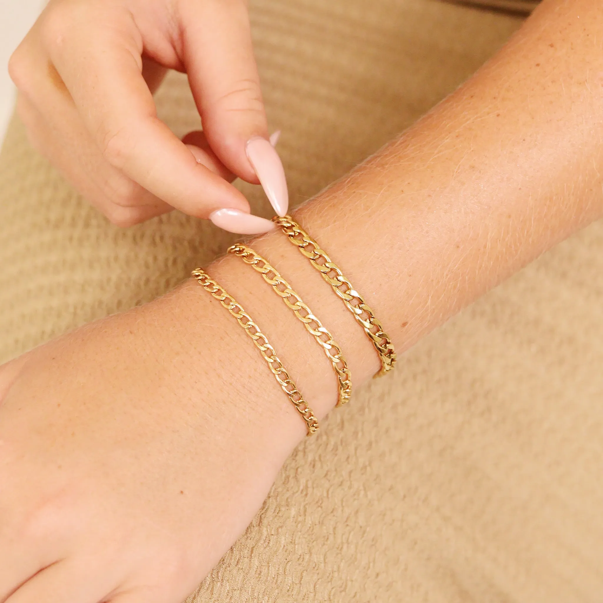 18K Gold PVD Stainless Steel Curb Chain - By The Foot / SPL1026