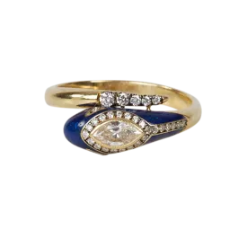 18K Yellow Gold Snake Ring