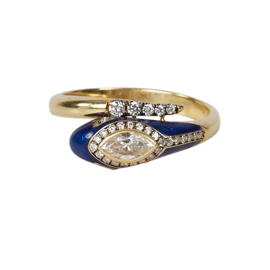 18K Yellow Gold Snake Ring