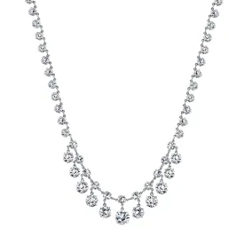 1928 Bridal Genuine Austrian Crystal Collar Necklace 15"   3" Extender