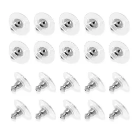 1928 Jewelry 20 Pair Pack Bullet Clutch Earring Backs With Round Safety Backs