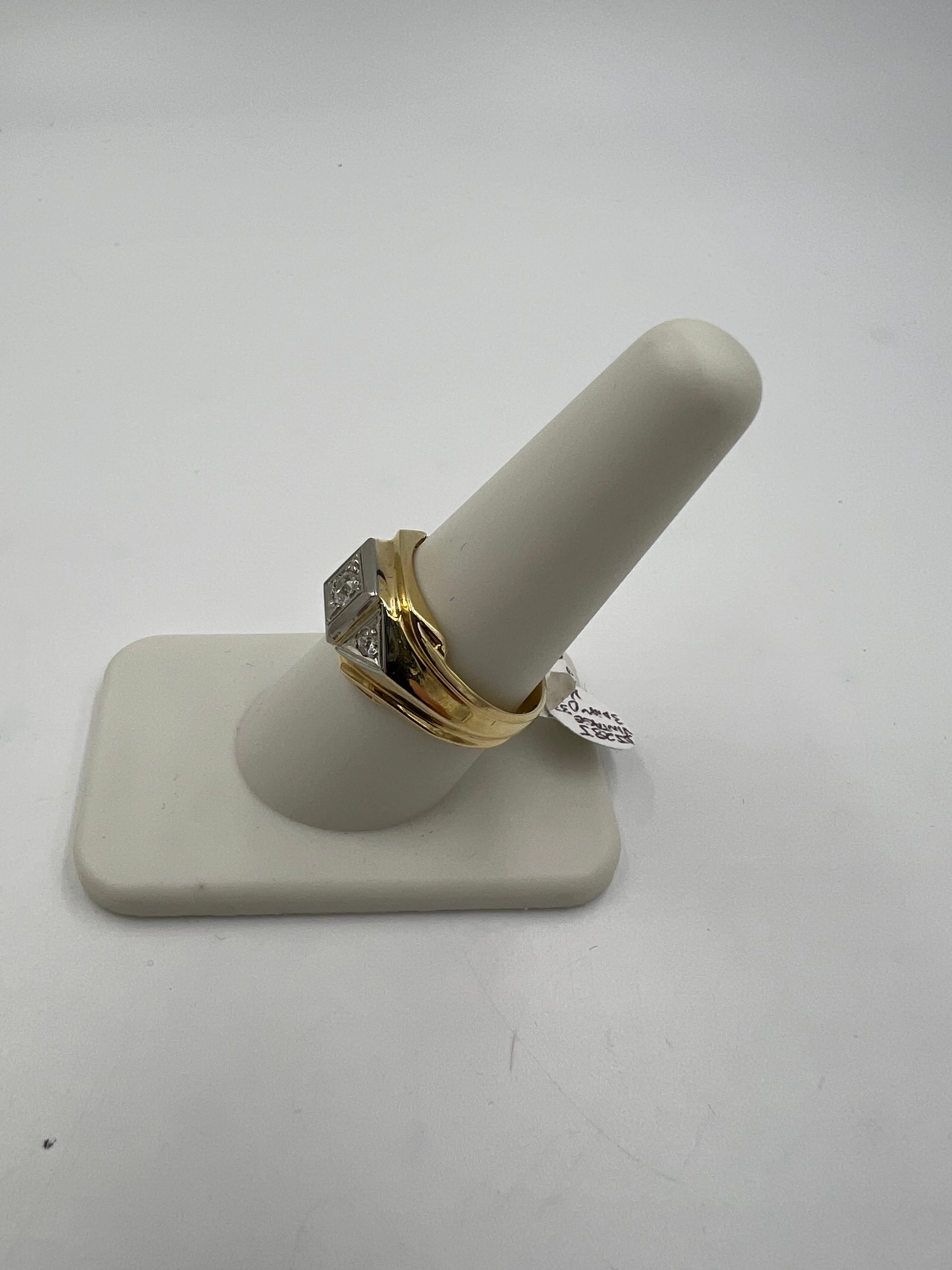 1950s Three Stone Diamond Mens Ring