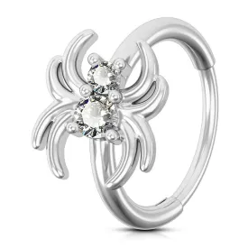 20G Spider CZ Nose Ring Helix Hoop Earring