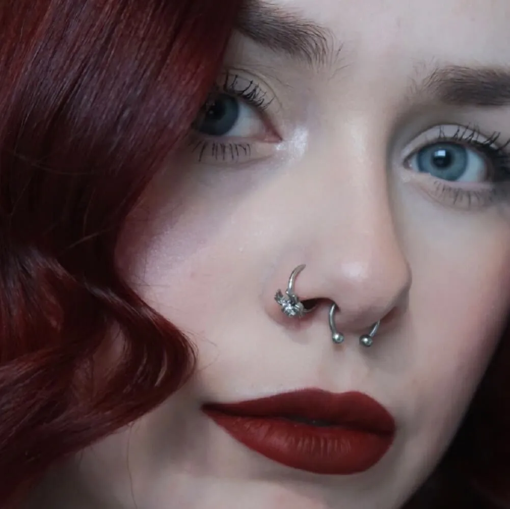 20G Spider CZ Nose Ring Helix Hoop Earring