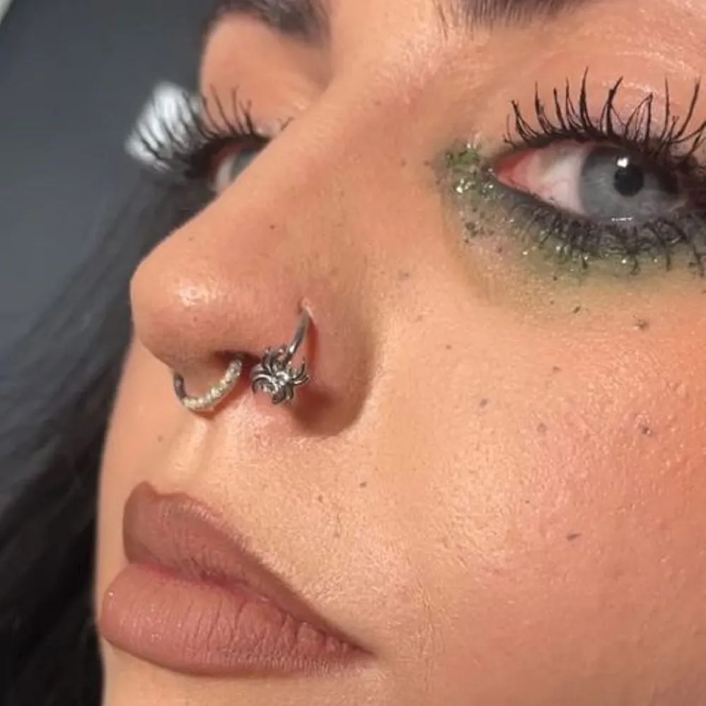 20G Spider CZ Nose Ring Helix Hoop Earring