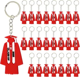 24PCS Class of 2025 Graduation Keychain 2025 Graduation Gown Key Ring Graduation Party Favors