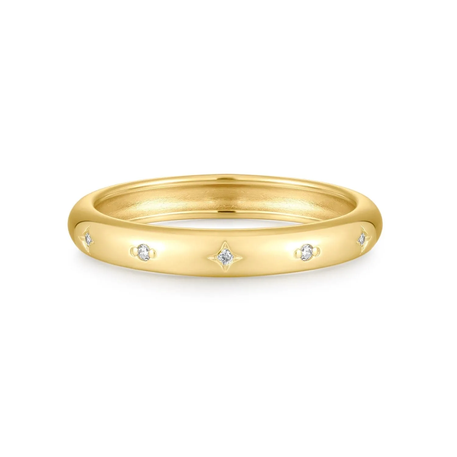 2.8mm CZ STUDDED GALAXY RING