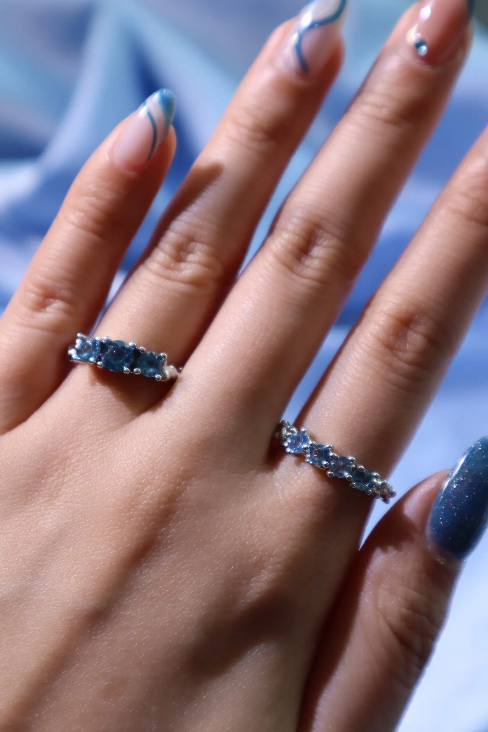3 in 1 Blue Gems Ring
