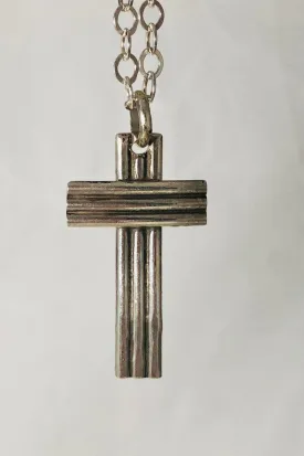 3-Ridged Cross Necklace