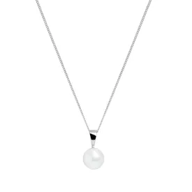 8-8.5mm Round White Freshwater Pearl Sterling Silver Pendant
