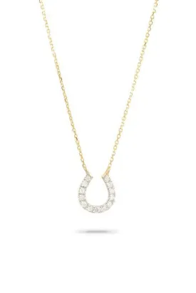 Adina Reyter - Pavé Diamond Horseshoe Necklace - Y14