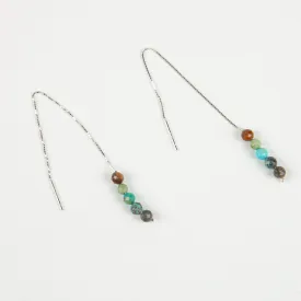 African Turquoise Threader Earrings