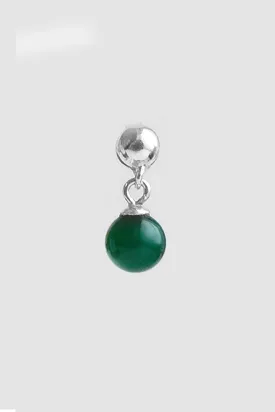 agate sphere earring sterling silver