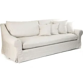 Antique Linen Cabriole Arm Sofa