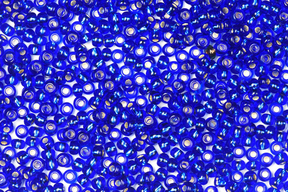 Azure Blue Preciosa Silverline Seeds Beads