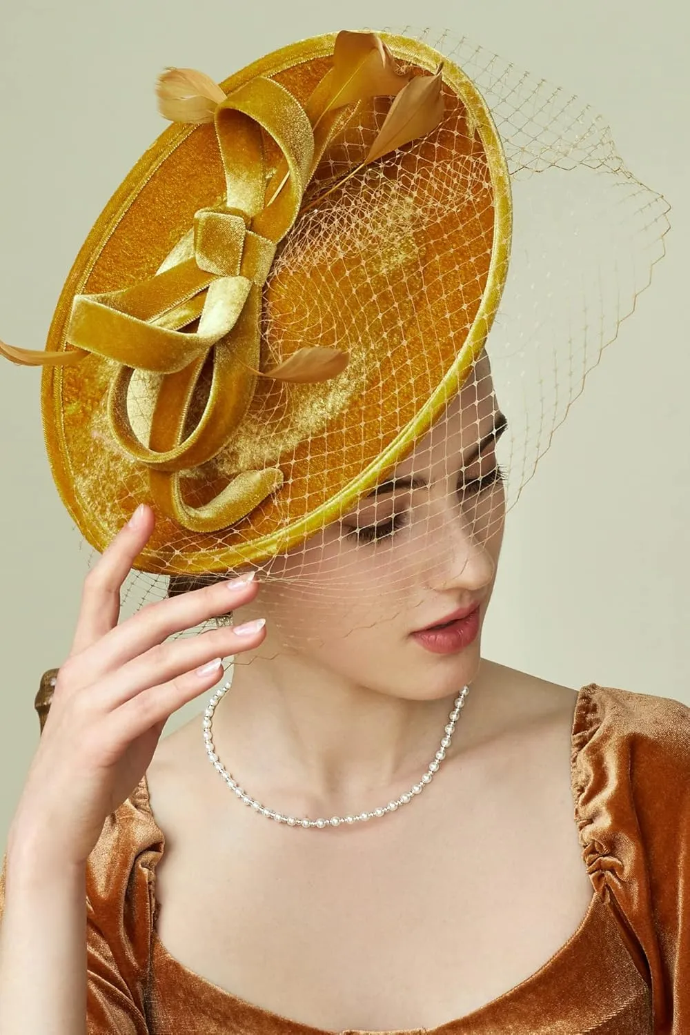 BABEYOND Tea Party Fascinator Kentucky Hat Fascinator Cocktail Pillbox Hat Derby Headband