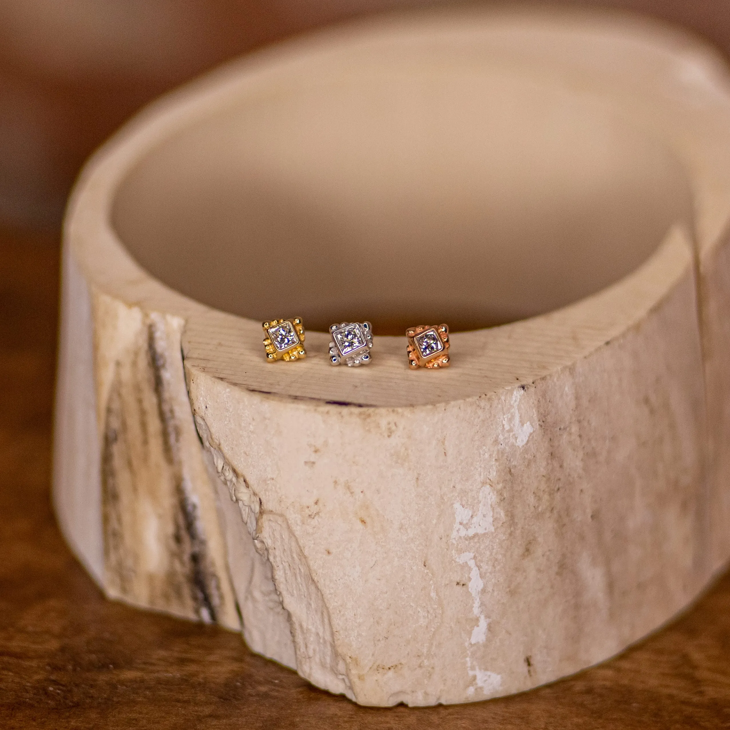 Beaded Princess in White Gold- GENUINE DIAMONDS