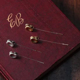 Bean Linear Clip On Earrings
