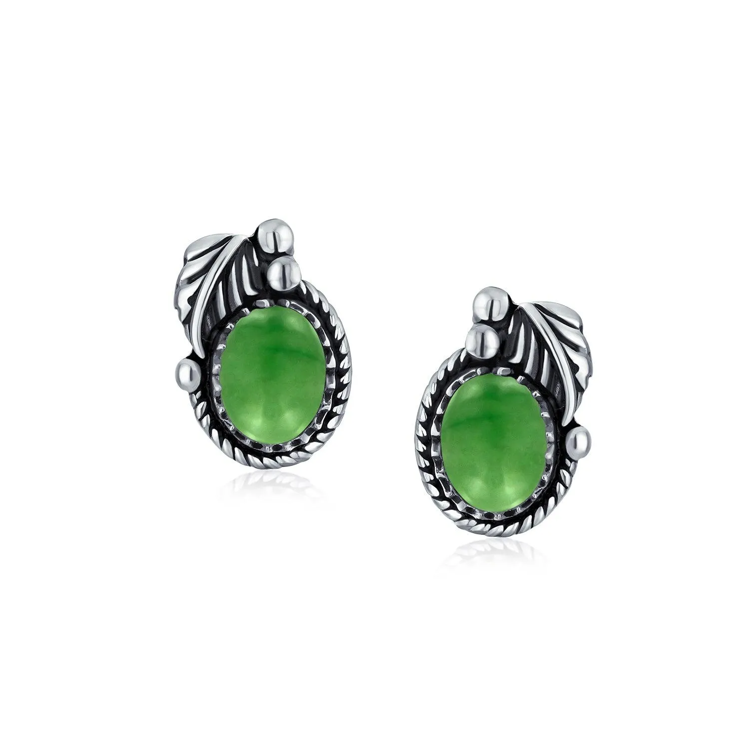 Bezel Moonstone Gemstone Ornate Round Stud Earrings Sterling Silver