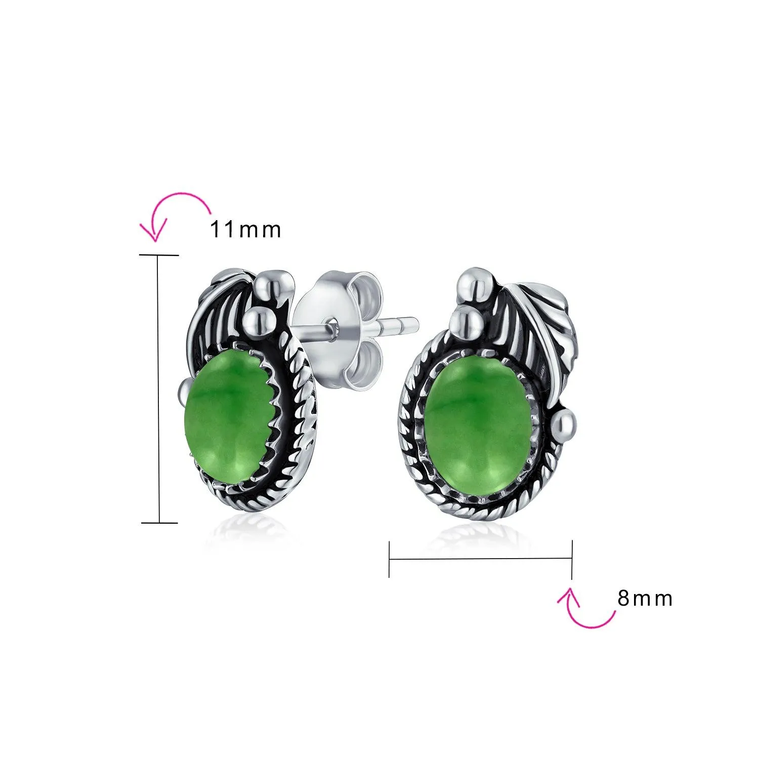 Bezel Moonstone Gemstone Ornate Round Stud Earrings Sterling Silver