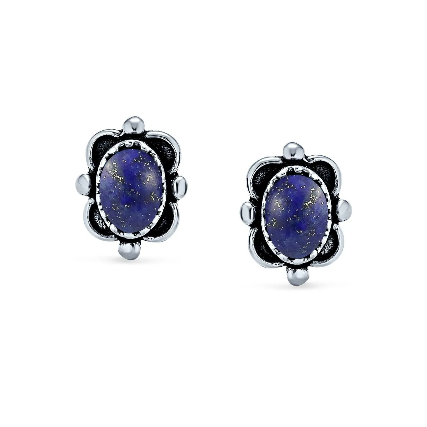Bezel Moonstone Gemstone Ornate Round Stud Earrings Sterling Silver