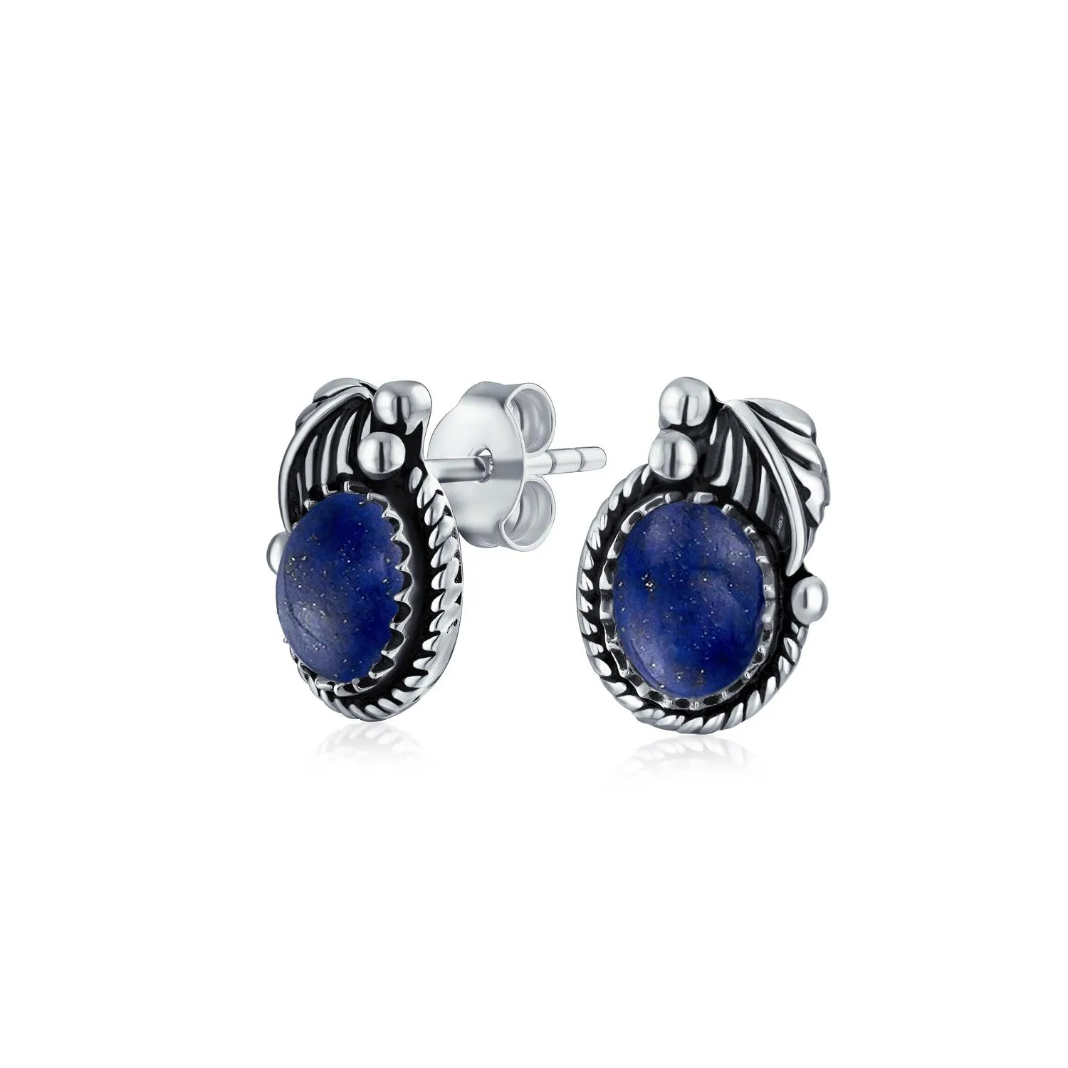 Bezel Moonstone Gemstone Ornate Round Stud Earrings Sterling Silver