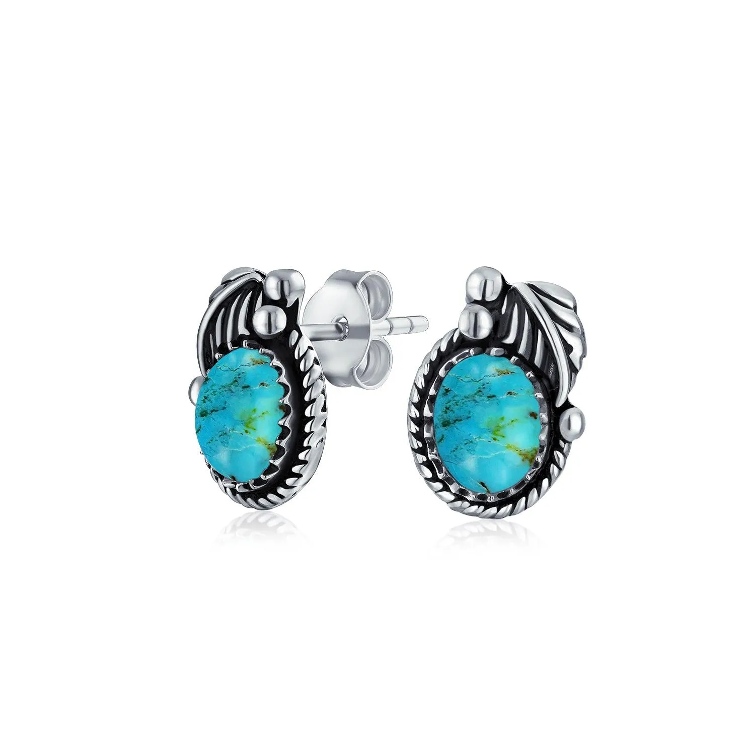 Bezel Moonstone Gemstone Ornate Round Stud Earrings Sterling Silver