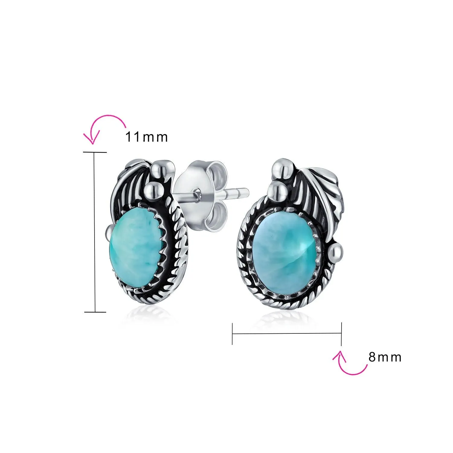 Bezel Moonstone Gemstone Ornate Round Stud Earrings Sterling Silver