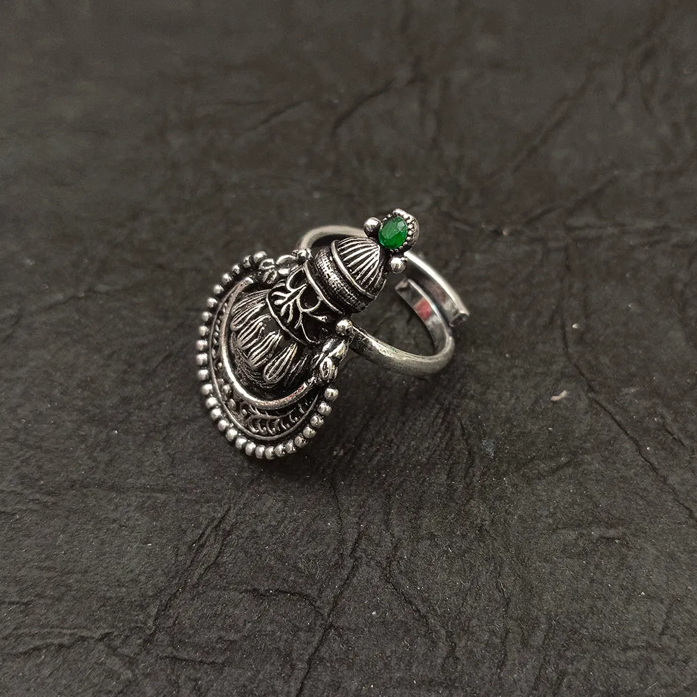 Bhavi Jewels Oxidised Plated  Adjustable Ring