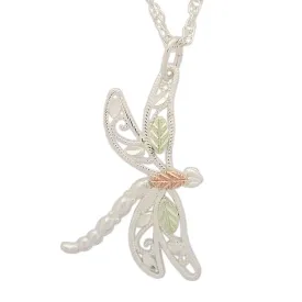 Black Hills Gold Sterling Silver Small Dragonfly Pendant