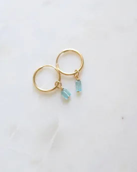 Blue Apatite Mini Infinity Hoops