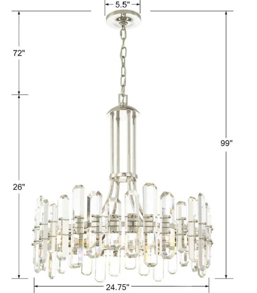 Bolton 8 Light Polished Nickel Chandelier