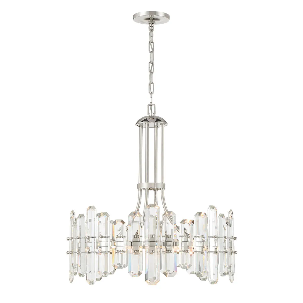 Bolton 8 Light Polished Nickel Chandelier
