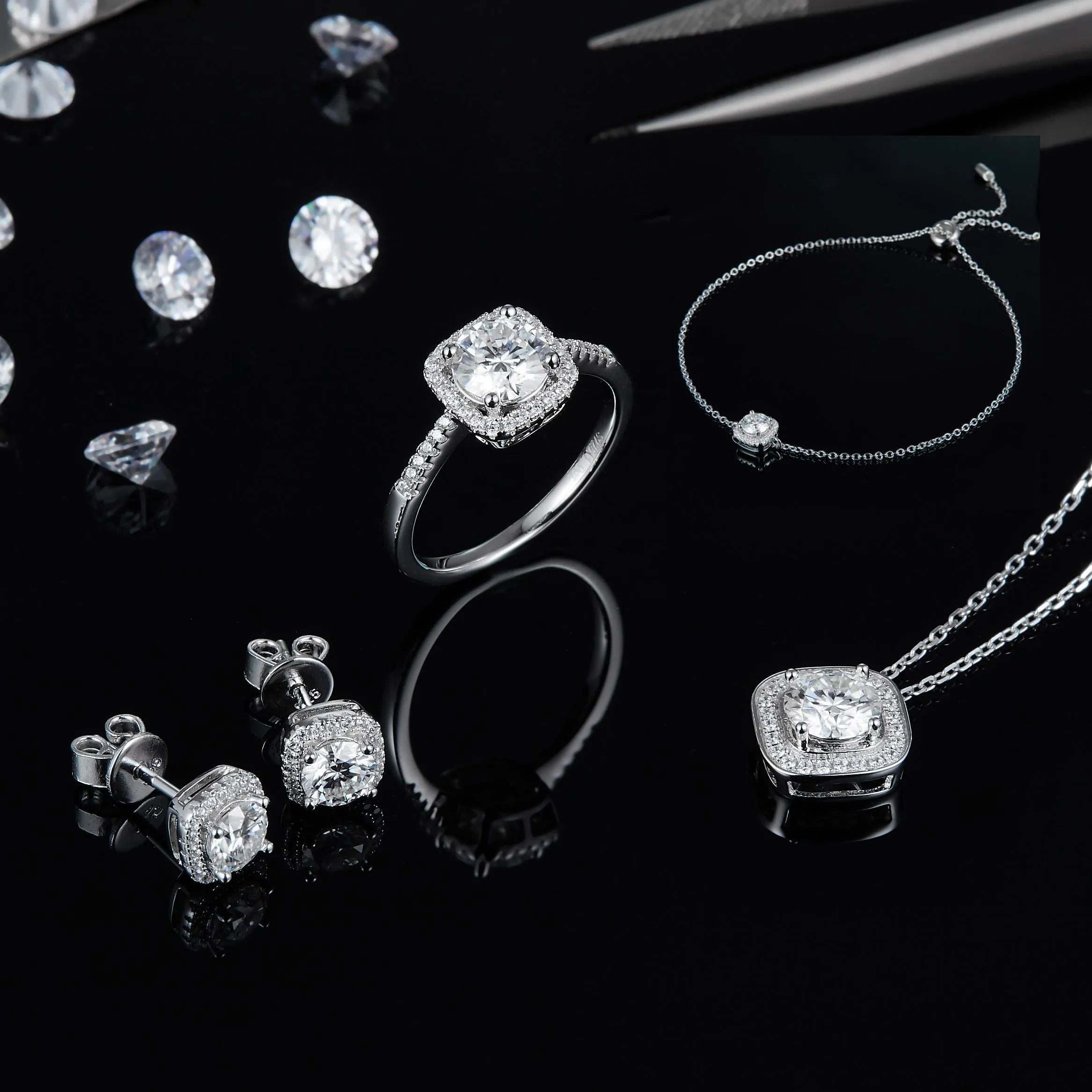 Bridal Wedding Engagement Jewelry Set