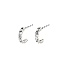 BRIGITTE crystal half hoops silver-plated