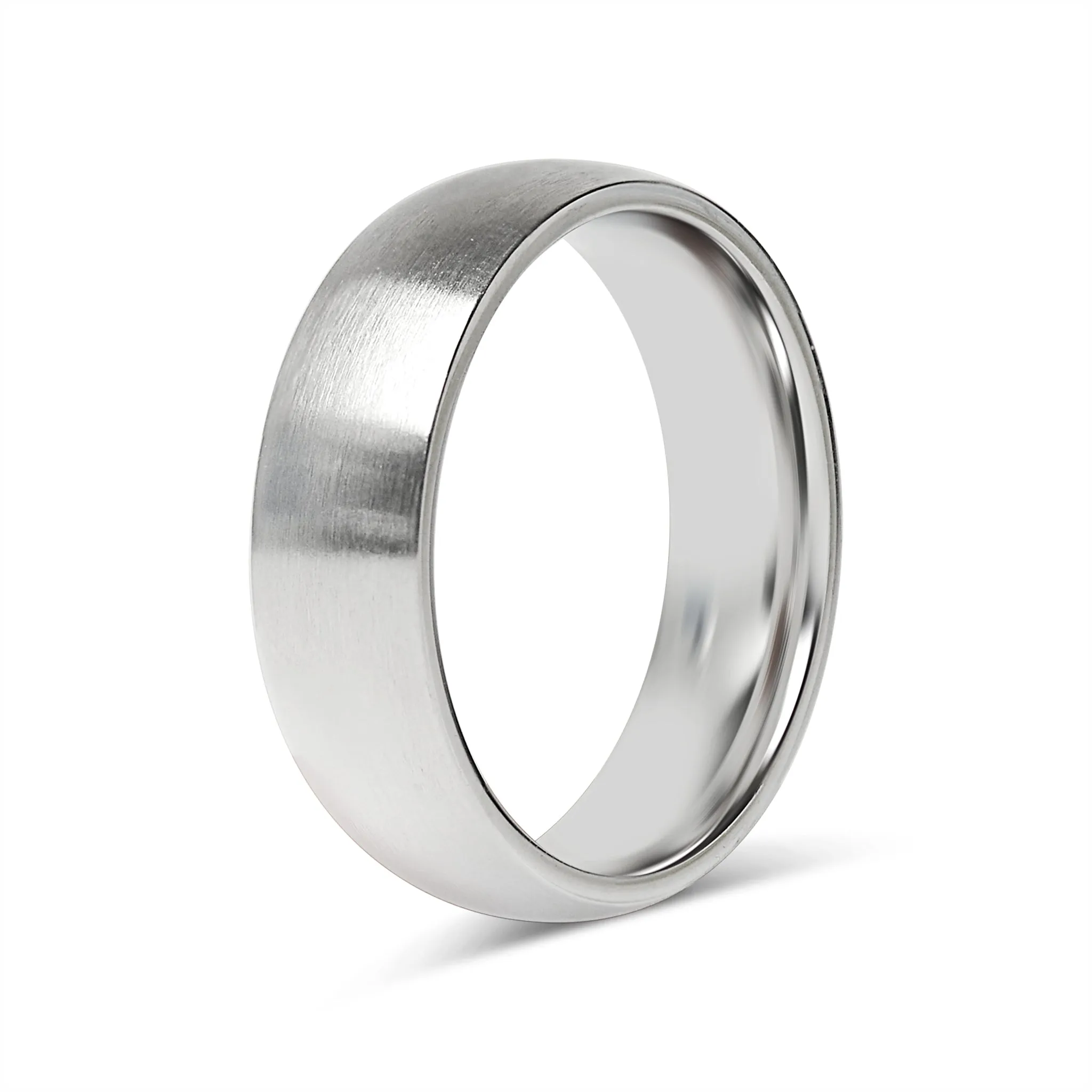 Brushed Stainless Steel Rounded Blank Ring / CFR2116