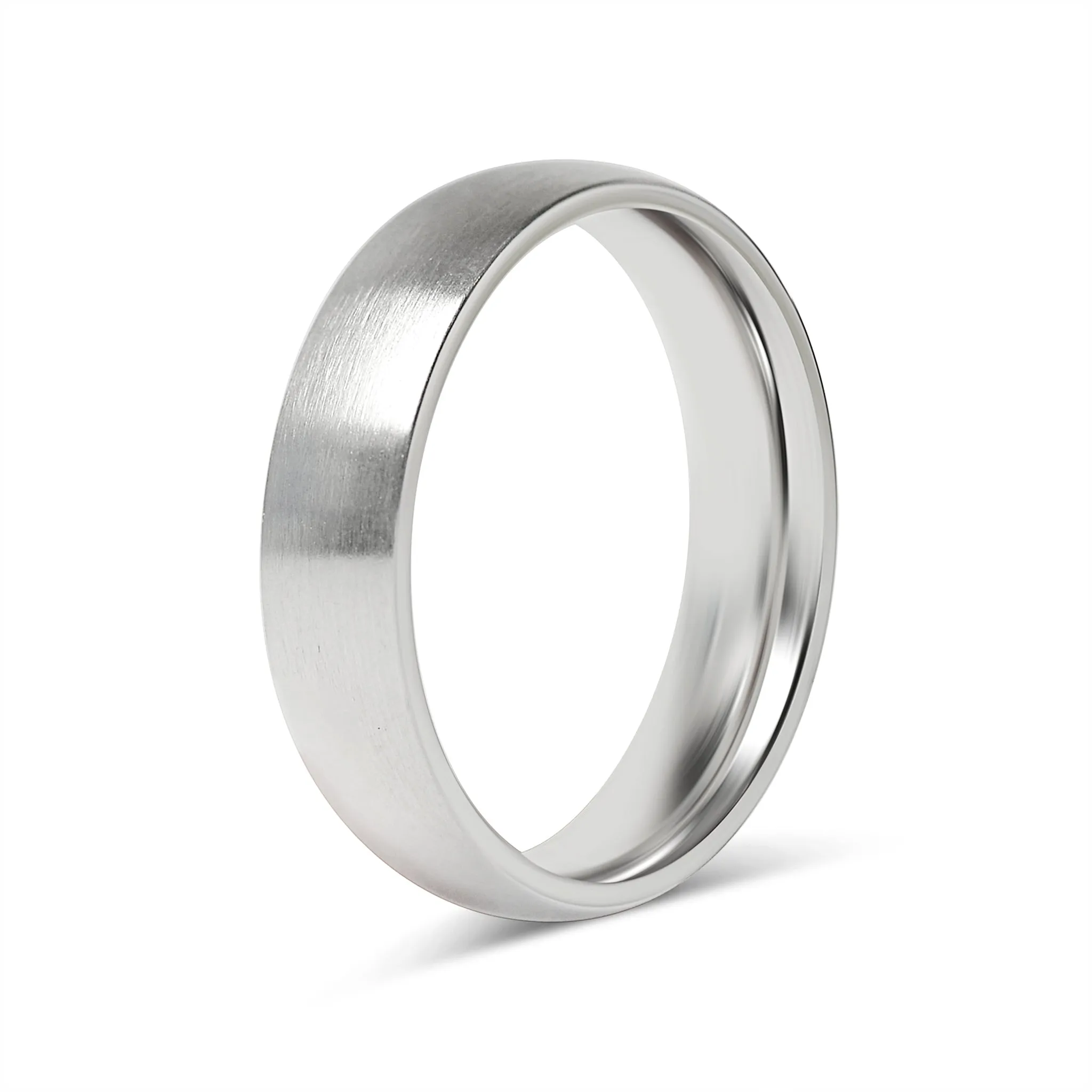 Brushed Stainless Steel Rounded Blank Ring / CFR2116