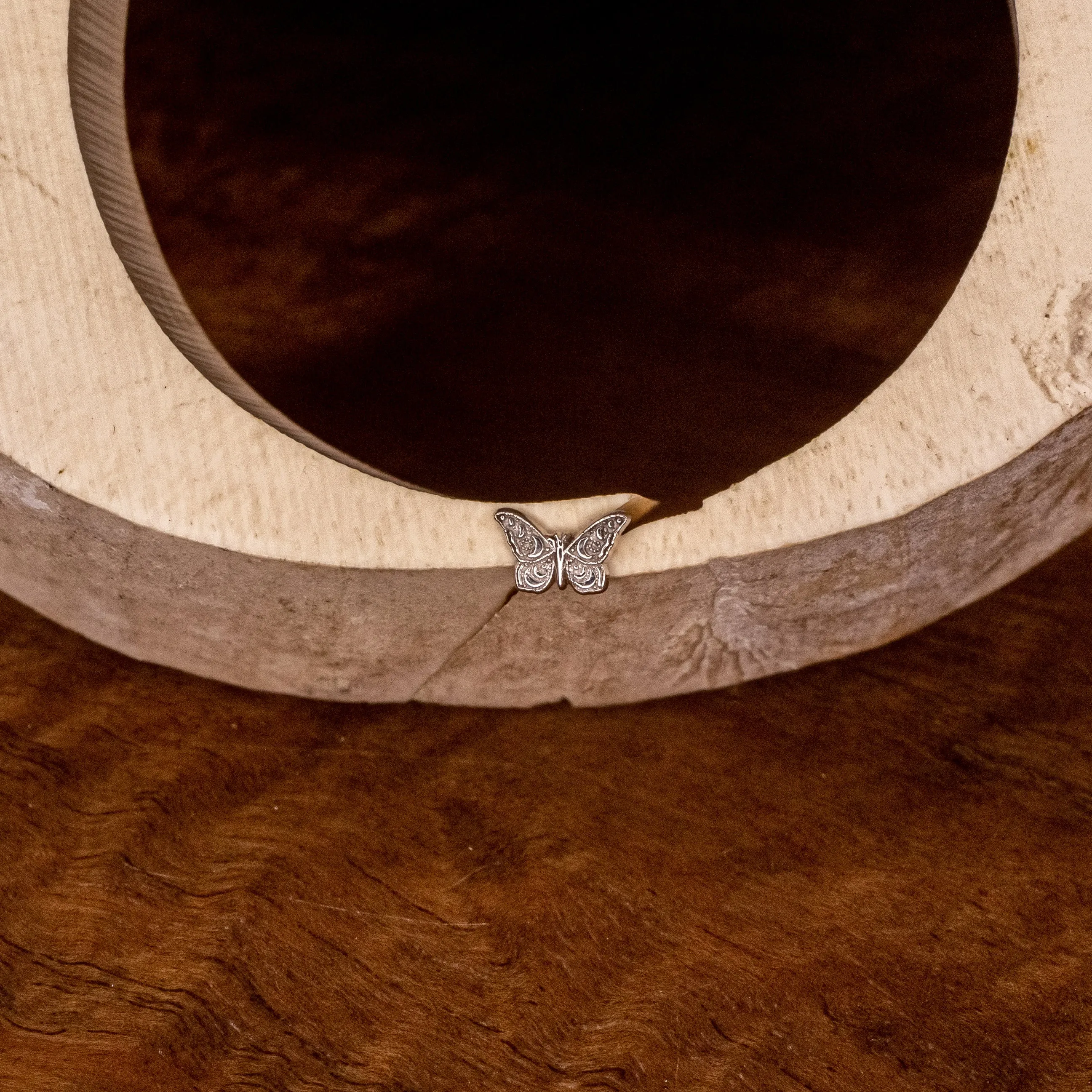 Butterfly in White Gold