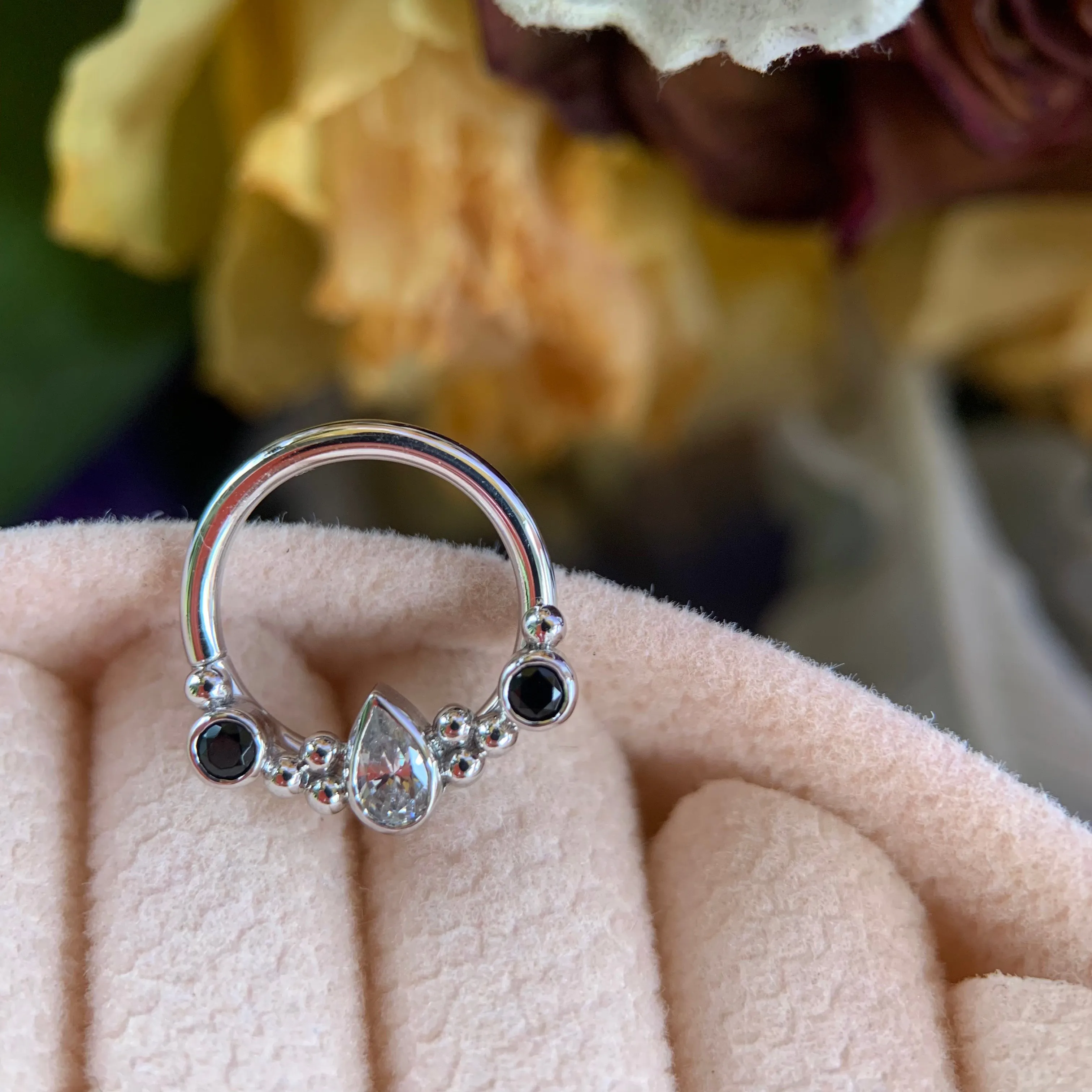16G 3/8in BVLA Inside Out Eden Pear Seam Ring - High Quality Gold Jewelry