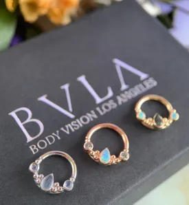 16G 3/8in BVLA Inside Out Eden Pear Seam Ring - High Quality Gold Jewelry