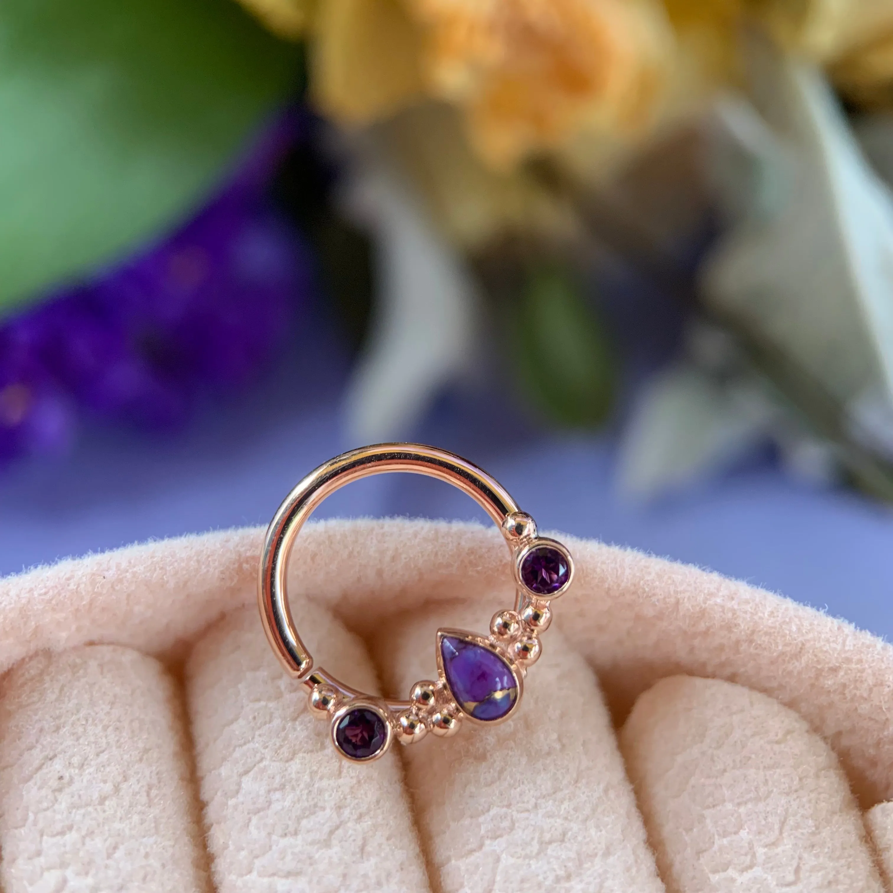 16G 3/8in BVLA Inside Out Eden Pear Seam Ring - High Quality Gold Jewelry
