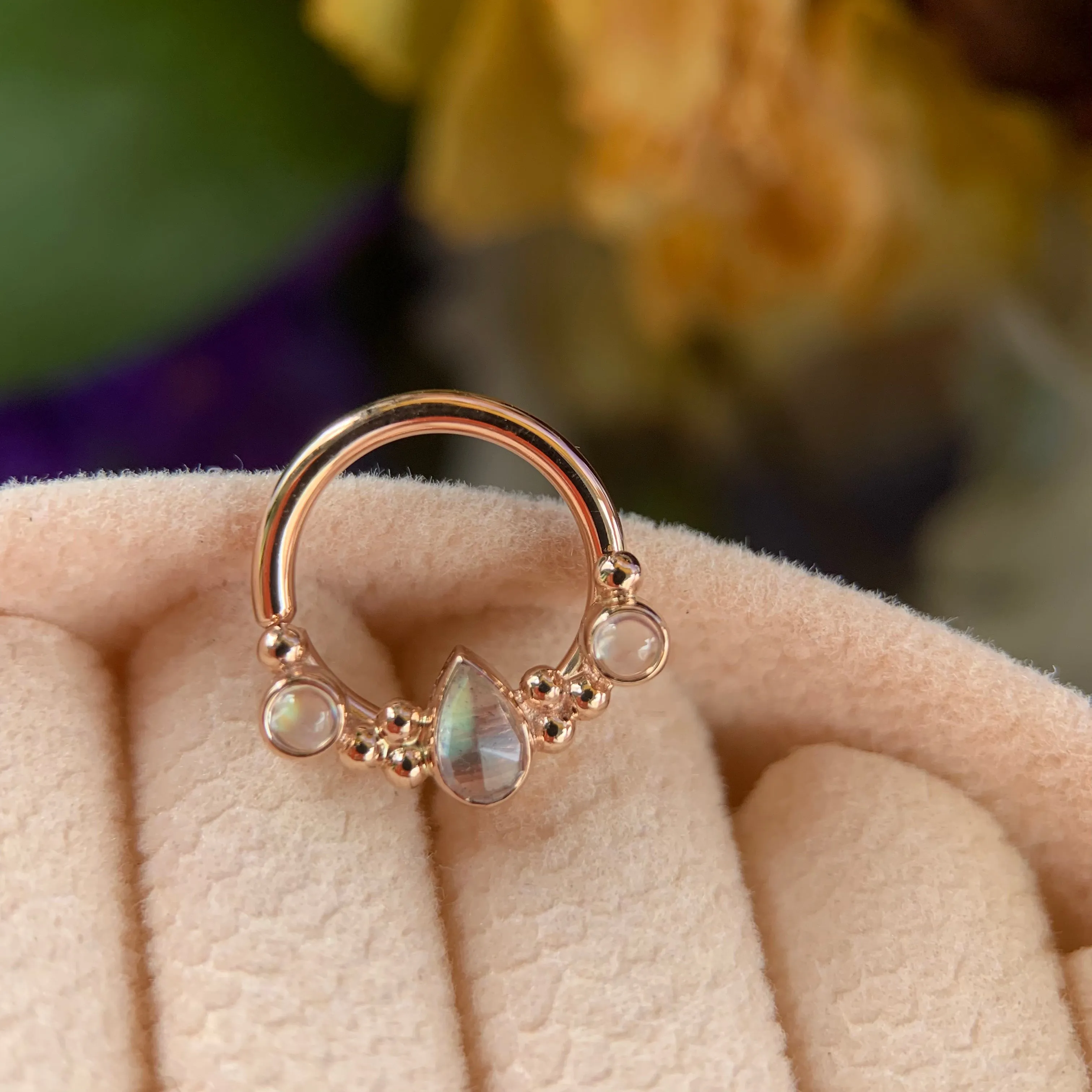 16G 3/8in BVLA Inside Out Eden Pear Seam Ring - High Quality Gold Jewelry