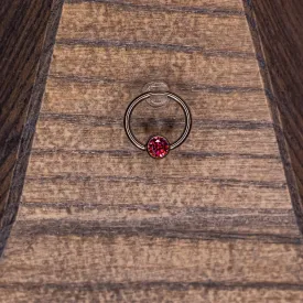 Captive Bead with Hot Pink Crystal