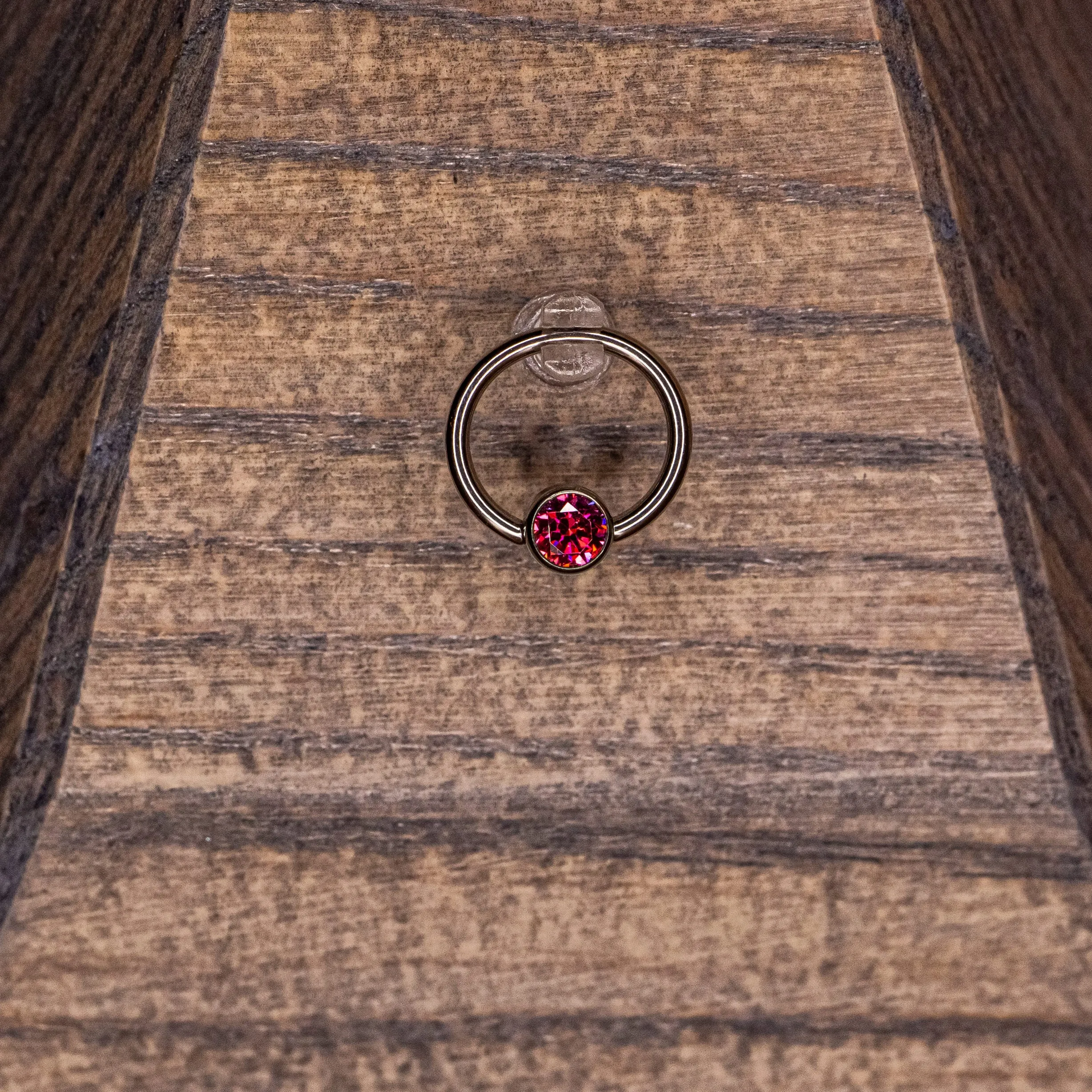Captive Bead with Hot Pink Crystal